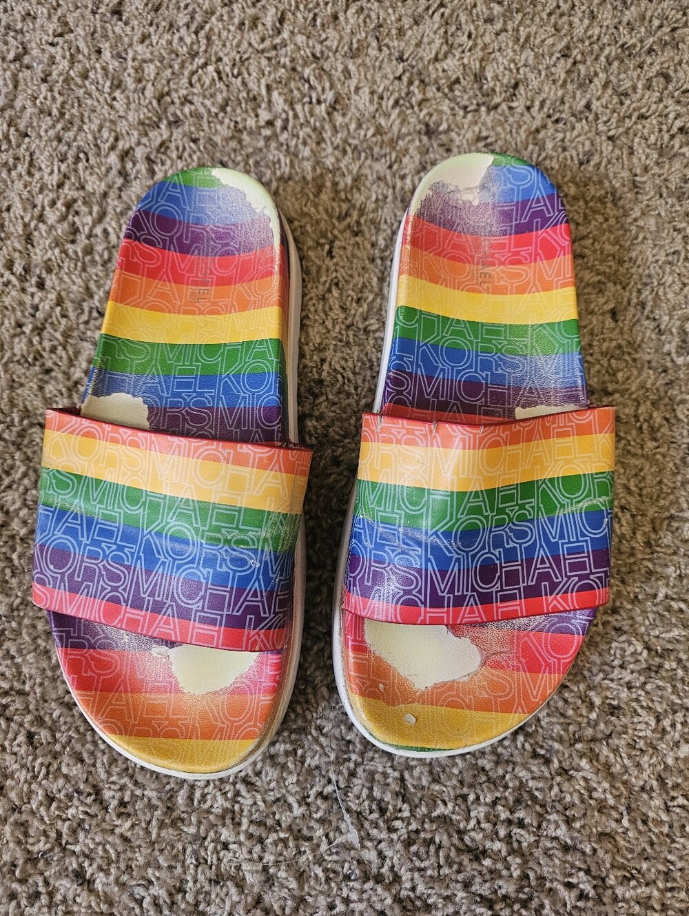 Michael Kors Pride Rainbow Slides